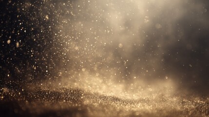 Obraz premium Golden Glittering Dust Particles Abstract Background: Perfect for Adding Sparkle and Elegance to Your Projects