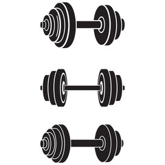 Heavy Dumbbell Vector Illustration Set - 3D Style Gym Weights