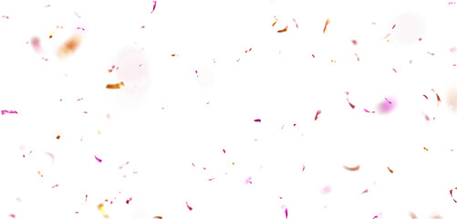 Bright Confetti Particle Overlay Isolated on White/Transparent Background, 3D Rendering Colorful Confetti for Celebration, Birthday and Festival PNG.