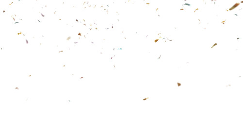 3D Confetti Particle Burst on White and Transparent Background, Colorful Falling Confetti Ideal for Festive Celebration Designs and Event Graphics PNG.