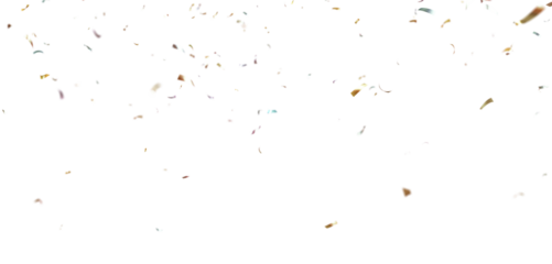 3D Confetti Particle Burst on White and Transparent Background, Colorful Falling Confetti Ideal for Festive Celebration Designs and Event Graphics PNG.