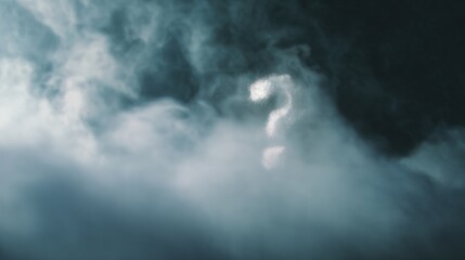 Close-up of a cloudy sky. the sky is dark and stormy, with dark clouds covering most of the frame. the clouds are white and fluffy, and they appear to be floating in the air.