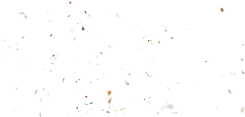 Colorful Confetti Particles Floating Seamlessly on White and Transparent Background, High-Detail 3D Celebration Overlay for Festive Designs PNG.
