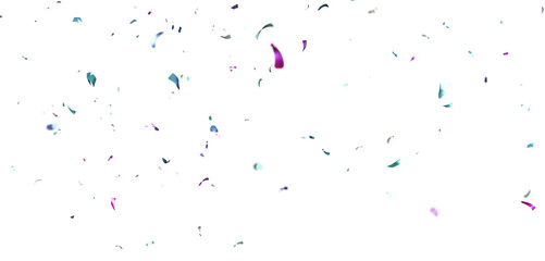 Vibrant Multicolored Confetti Falling on White and Transparent Background, 3D Celebration Particle Overlay for Events, Parties and Festival Decoration PNG.