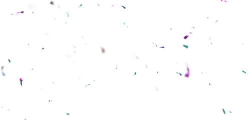 Vibrant Multicolored Confetti Falling on White and Transparent Background, 3D Celebration Particle Overlay for Events, Parties and Festival Decoration PNG.
