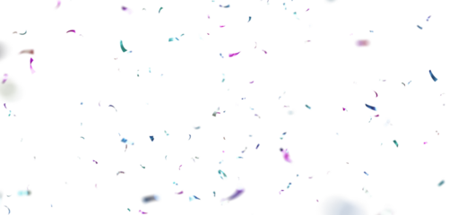 Bright Multicolor Confetti Particle Overlay Isolated on Transparent Background, High-Quality 3D Rendered Celebration Confetti for Party, Holiday and Event PNG Image.