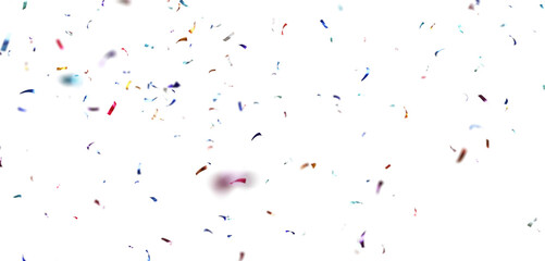 Colorful Confetti against a White Background Tranparent BG Confeti. Confetti partical isolated background. 3d Rendering Transparent Confetti. 