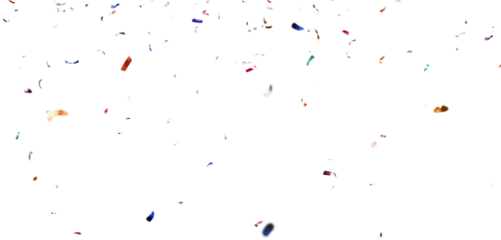Bright Multicolor Confetti Particle Overlay Isolated on Transparent Background, High-Quality 3D Rendered Celebration Confetti for Party, Holiday and Event PNG Image.