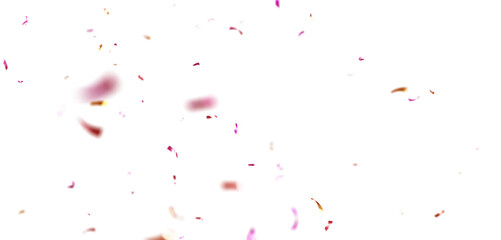 3D Rendering Transparent Confetti Particles Isolated on White Background with Multicolored Celebration Confetti Floating for Birthday, Festival, Anniversary or Wedding Decoration PNG.