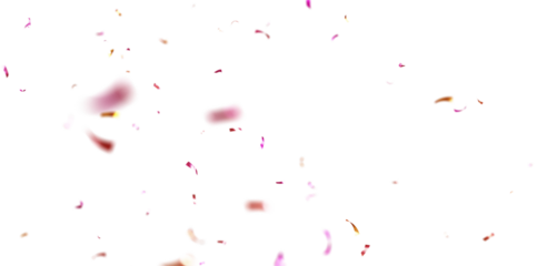 3D Rendering Transparent Confetti Particles Isolated on White Background with Multicolored Celebration Confetti Floating for Birthday, Festival, Anniversary or Wedding Decoration PNG.