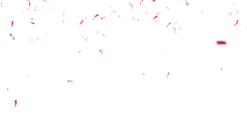 3D Rendering Transparent Confetti Particles Isolated on White Background with Multicolored Celebration Confetti Floating for Birthday, Festival, Anniversary or Wedding Decoration PNG.