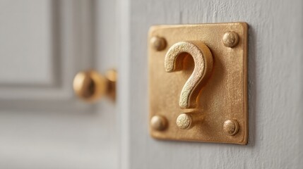 Close-up of a door handle and a keyhole. the door handle is made of brass and has a round knob on the left side.