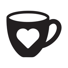 Coffee Cup With Heart Design Icon Vector Illustration