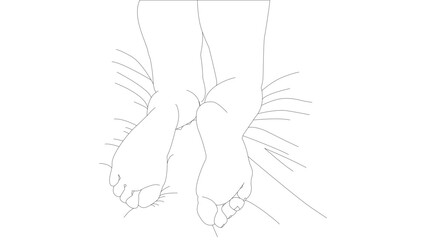 Bare sole of a kneeling curvy woman