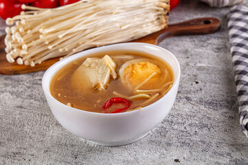 Japanese soup miso with chicken