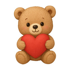 Fototapeta premium PNG Cute teddy bear holding heart