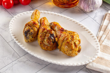 Roasted chicken drumstick with spices