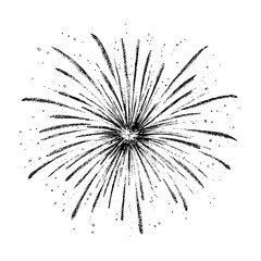 Obraz premium Hand drawn sketch of spark effect symbolizing festive fireworks and celebration energy.