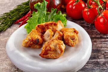 Grilled chicken meat kebab barbecue