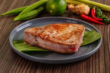 Gourmet fresh roasted tuna steak