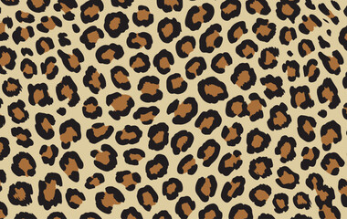 Leopard print pattern in black and brown on a light beige background spots