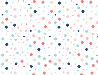 Pastel Geometric Pattern with Squares and Dots on Light Background