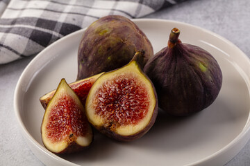 Ripe juicy sweet purple fig