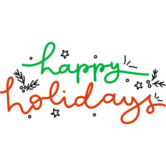 merry christmas lettering illustration isolated handwritten 