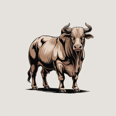 Black and brown Cow illustration 