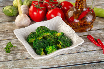Boiled broccoli cabbage in the bowl