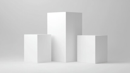 Three rectangular blocks arranged closely on a plain background with smooth surfaces and sharp edges,