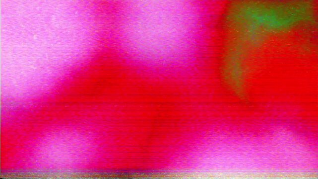 Vibrant Abstract Digital Glitch Effect with Red and Magenta Hues and Horizontal Lines