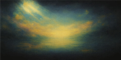 Abstract motion background with light rays piercing through a dark stormy sky and textured blue clouds over a moonlit ocean space © PS  GALLERY 