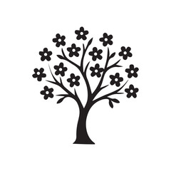 Obraz premium Flower Blooming Tree Silhouette