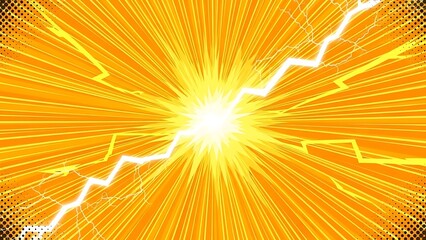 Vibrant yellow lightning bolt explosion
