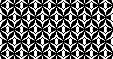 Black and white geometric seamless pattern forming sharp symmetrical shapes in a bold high-contrast design.