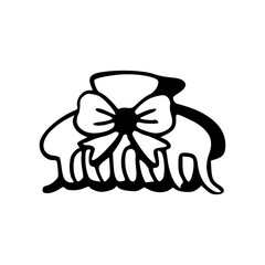 fashion accessory: outline drawing of hair clamp