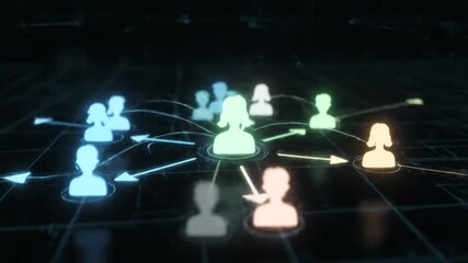 Dynamic visualization of a digital social network demonstrating global human connections, data flow, and intricate communication pathways within a technologically advanced global business environment - Powered by Adobe