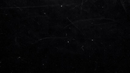 Black Background with White Dust Particles and Scratches Overlay dirt