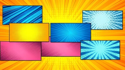 Vibrant abstract rectangles with dynamic patterns