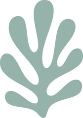 Abstract Coral Leaf | Minimal Botanical Line Art | Modern Organic Shape Illustration