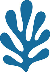 Abstract Coral Leaf | Minimal Botanical Line Art | Modern Organic Shape Illustration