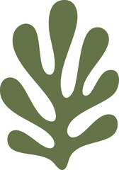 Abstract Coral Leaf | Minimal Botanical Line Art | Modern Organic Shape Illustration