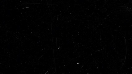 Dark Black Screen with White Dust Specks and Film Scratches Overlay background dirt