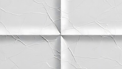 Crinkled White Paper Surface with Deep Folds and Shadows photo stock