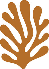 Abstract Coral Leaf | Minimal Botanical Line Art | Modern Organic Shape Illustration