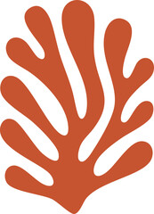 Abstract Coral Leaf | Minimal Botanical Line Art | Modern Organic Shape Illustration