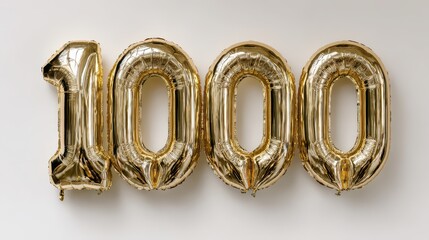 Festive Decor: 1000 Crafted with Gold Balloons as Party Decoration