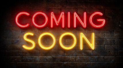 Obraz premium Bright neon sign announcing upcoming events in a dark venue