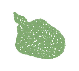 Green wavy chalk grunge talk balloon with rough scribble style. Organic handdrawn icon and rectangle balloon, chalk texture element. Simple talk box with rustic accent and natural shape.